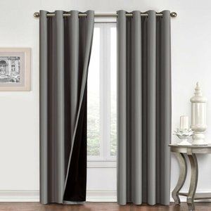 Silver Insulated Blackout Curtain Panels